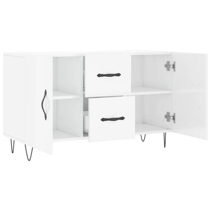 Buffet blanc brillant 100x36x60 cm en bois