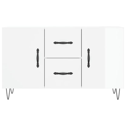 Buffet blanc brillant 100x36x60 cm en bois