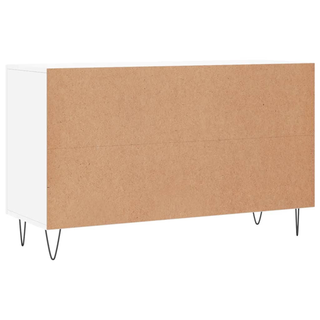 Buffet blanc brillant 100x36x60 cm en bois