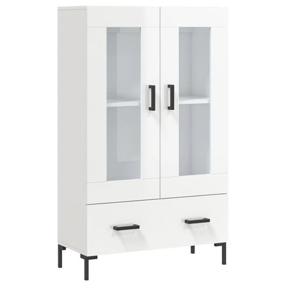 Buffet haut blanc brillant 69,5x31x115 cm en bois