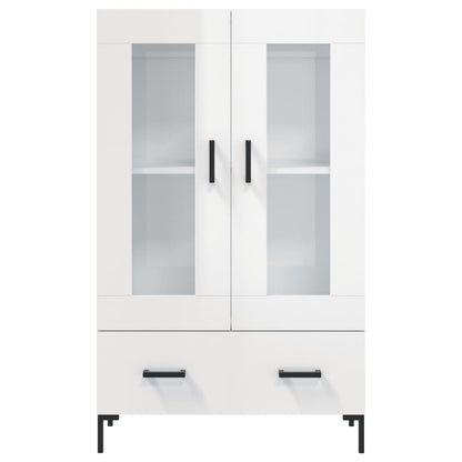 Buffet haut blanc brillant 69,5x31x115 cm en bois