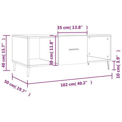 Couchtisch Braun Eichen-Optik 102x50x40 cm Holzwerkstoff