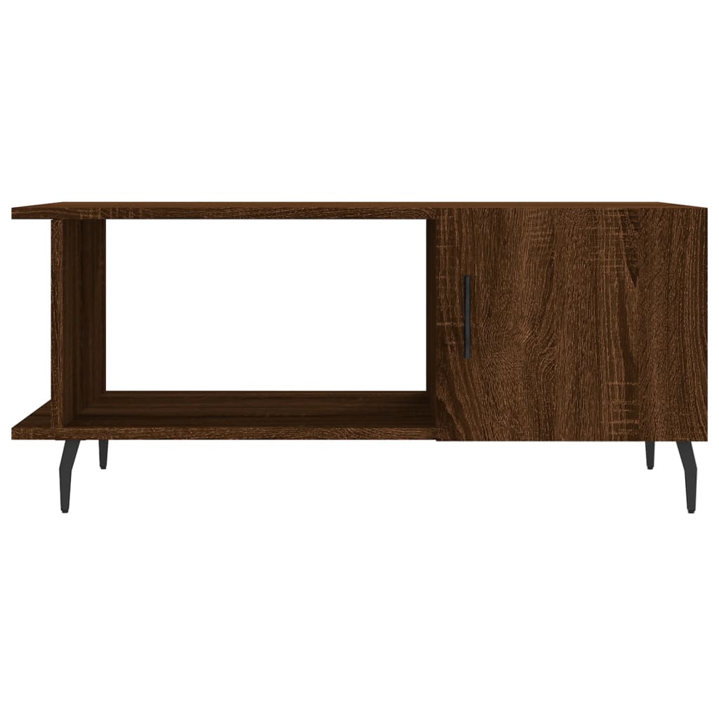 Table basse aspect chêne marron 90x50x40 cm en bois