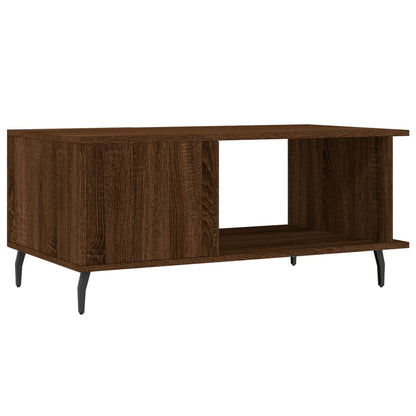 Table basse aspect chêne marron 90x50x40 cm en bois