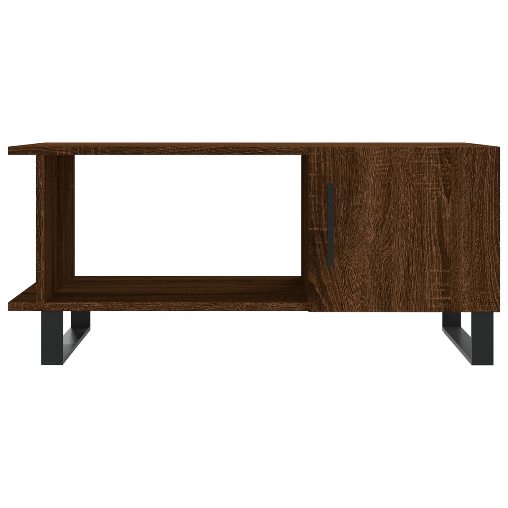 Mesa de centro aspecto roble marrón 90x50x40 cm de madera