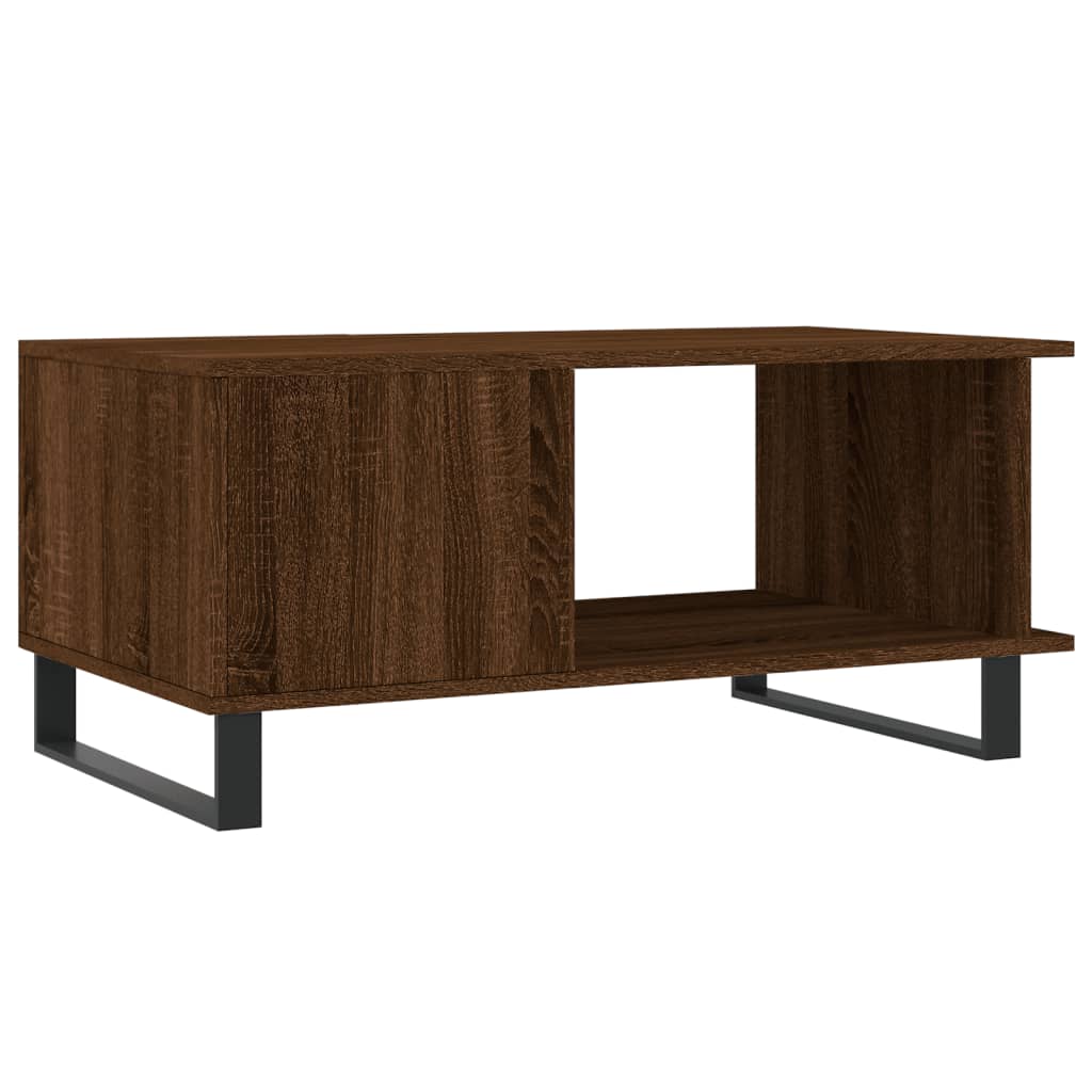 Mesa de centro aspecto roble marrón 90x50x40 cm de madera