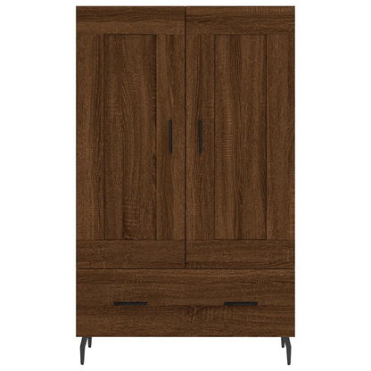 Buffet haut aspect chêne marron 69,5x31x115 cm matériau bois