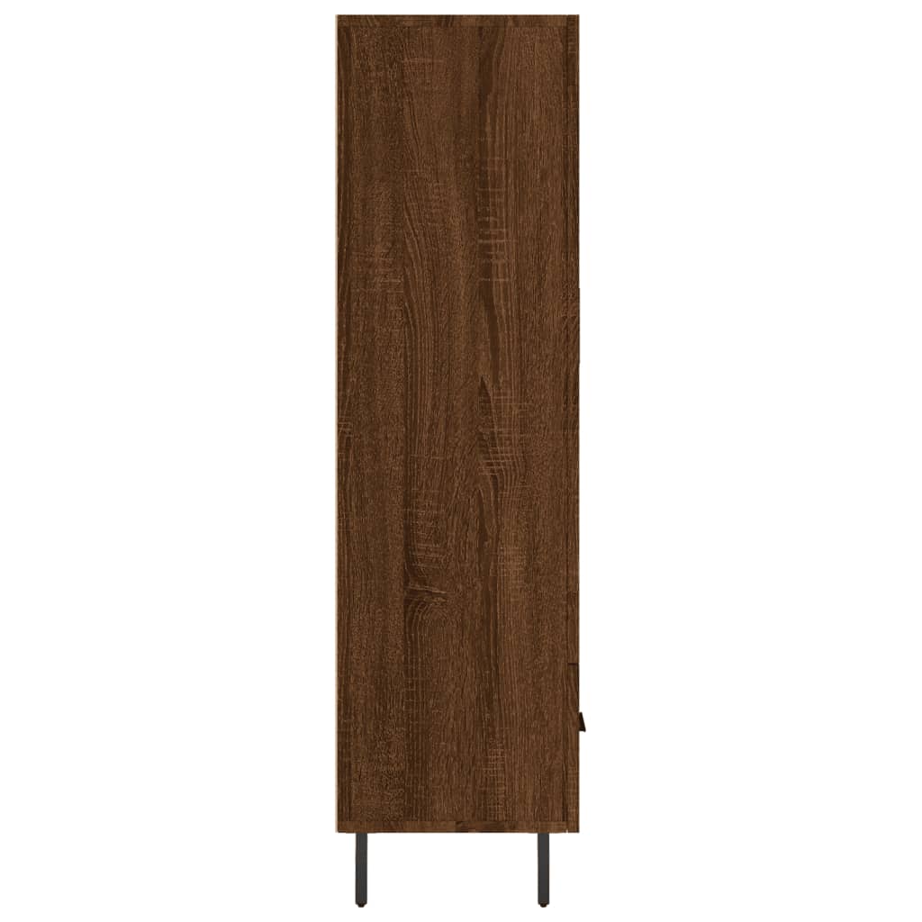 Buffet haut aspect chêne marron 69,5x31x115 cm matériau bois