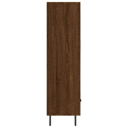 Buffet haut aspect chêne marron 69,5x31x115 cm matériau bois