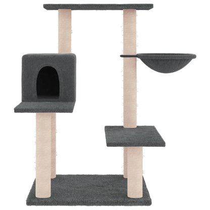 Arbre à chat avec griffoir en sisal gris foncé 82,5 cm