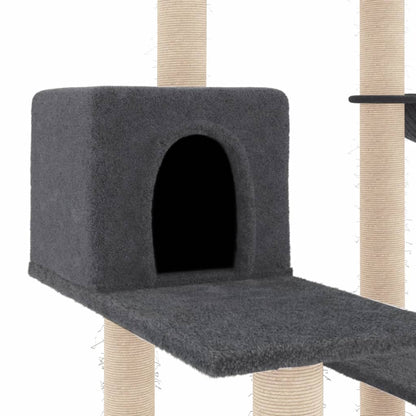 Arbre à chat avec griffoir en sisal gris foncé 82,5 cm