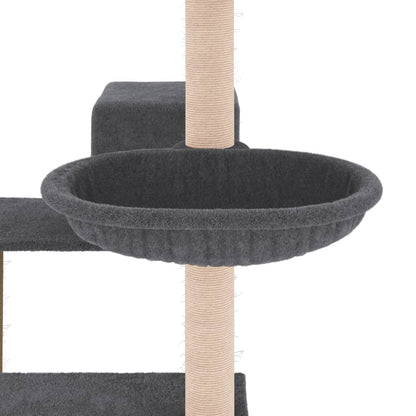 Arbre à chat avec griffoir en sisal gris foncé 82,5 cm