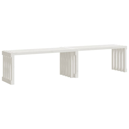 Banc de jardin extensible blanc 212,5x40,5x45 cm bois de pin massif