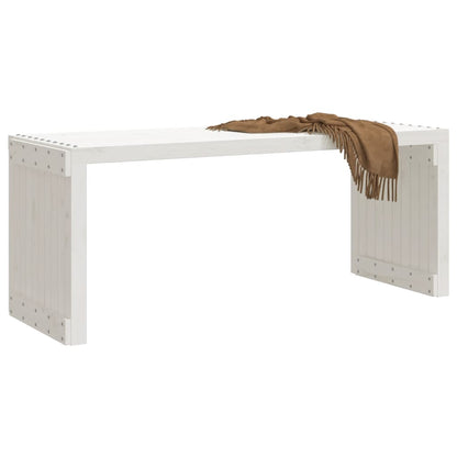 Banc de jardin extensible blanc 212,5x40,5x45 cm bois de pin massif