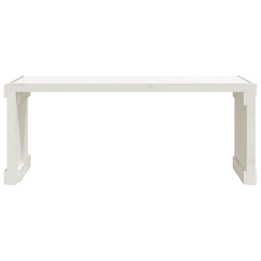 Banc de jardin extensible blanc 212,5x40,5x45 cm bois de pin massif