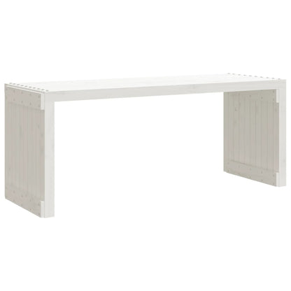 Banc de jardin extensible blanc 212,5x40,5x45 cm bois de pin massif