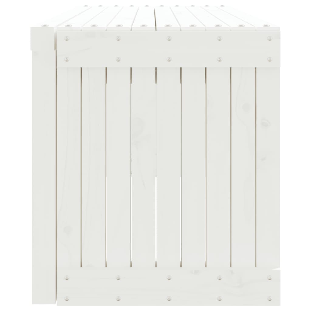 Banc de jardin extensible blanc 212,5x40,5x45 cm bois de pin massif