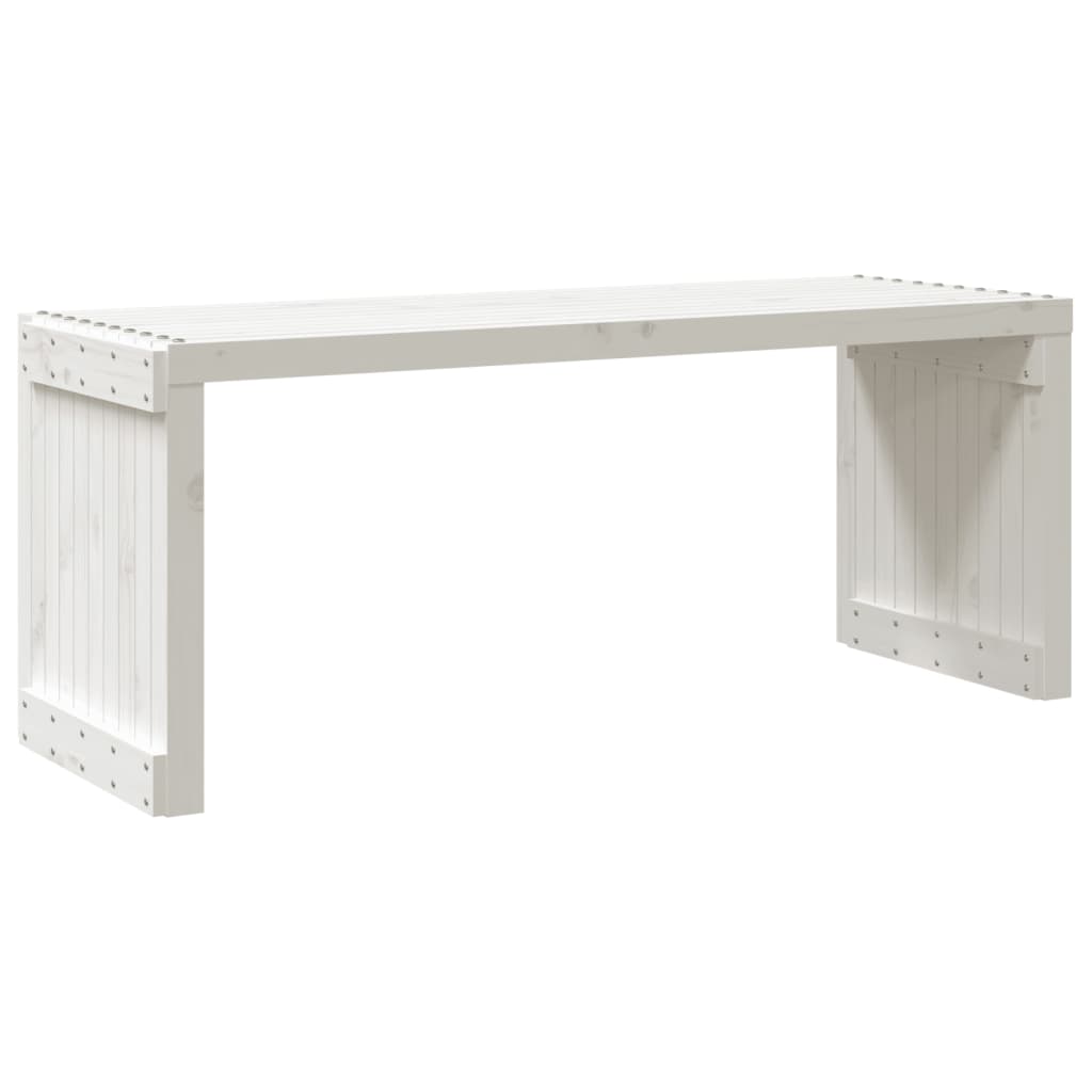 Banc de jardin extensible blanc 212,5x40,5x45 cm bois de pin massif