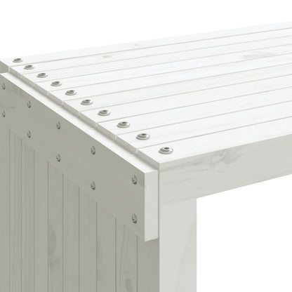 Banc de jardin extensible blanc 212,5x40,5x45 cm bois de pin massif