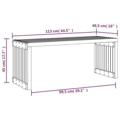 Banc de jardin extensible blanc 212,5x40,5x45 cm bois de pin massif