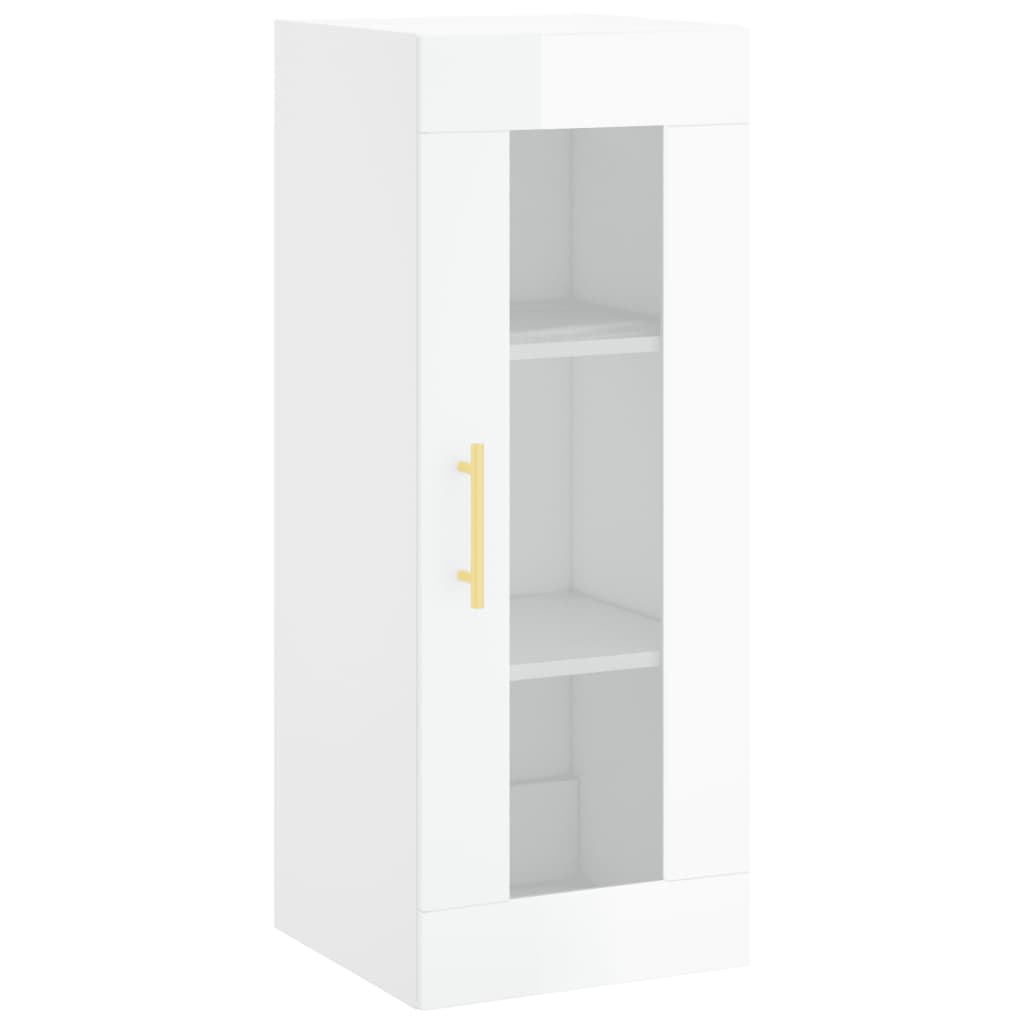 Wandschrank Hochglanz-Weiß 34,5x34x90 cm