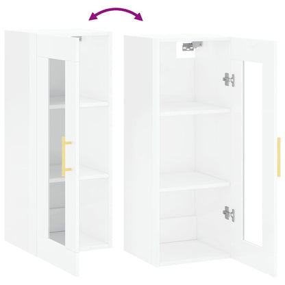 Wandschrank Hochglanz-Weiß 34,5x34x90 cm