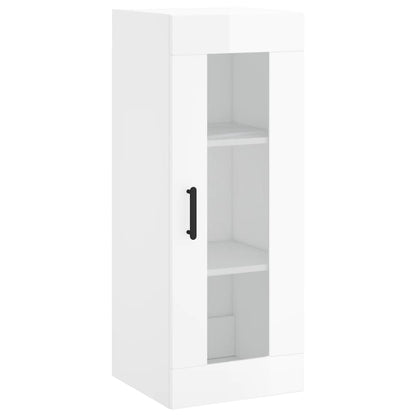 Wandschrank Hochglanz-Weiß 34,5x34x90 cm