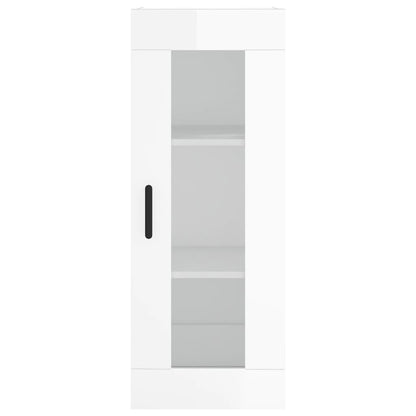 Wandschrank Hochglanz-Weiß 34,5x34x90 cm