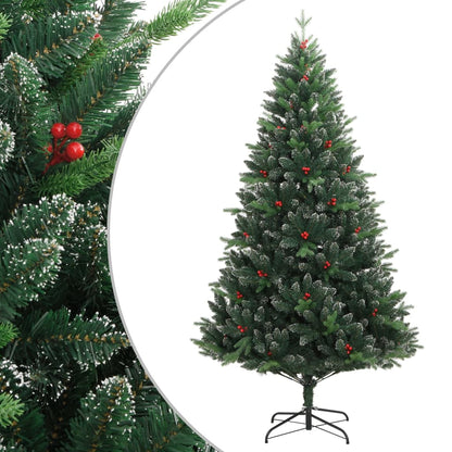 Sapin de Noël artificiel pliable aux fruits rouges 150 cm