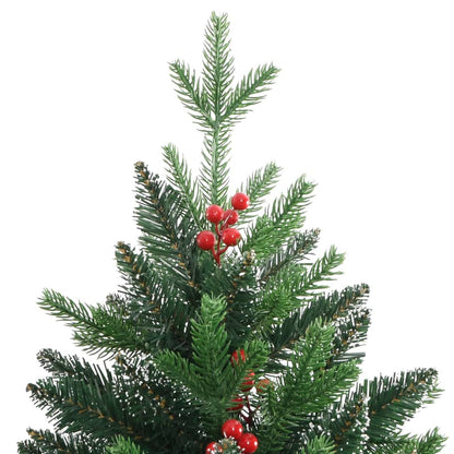 Sapin de Noël artificiel pliable aux fruits rouges 150 cm