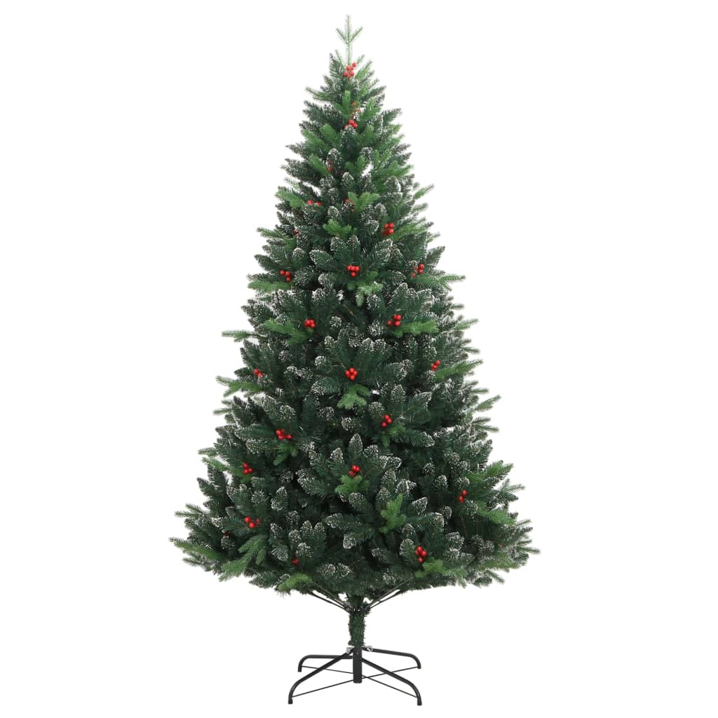 Sapin de Noël artificiel pliable aux fruits rouges 180 cm