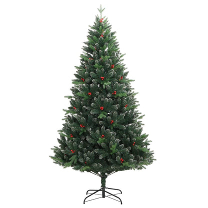 Sapin de Noël artificiel pliable aux fruits rouges 210 cm