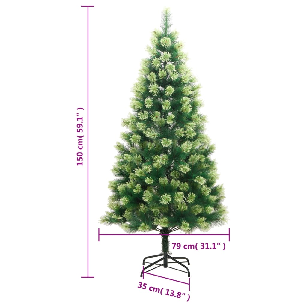 Sapin de Noël artificiel pliable avec support 150 cm