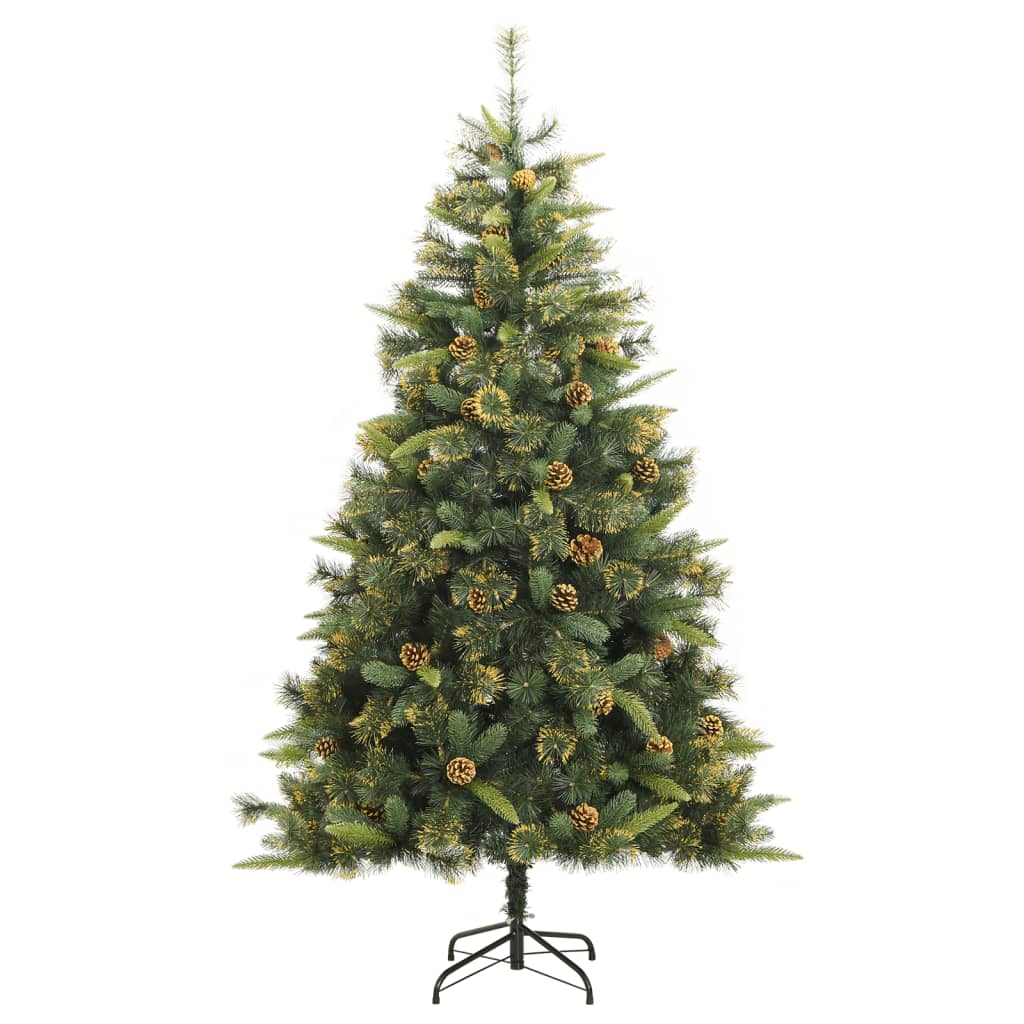 Künstlicher Weihnachtsbaum Klappbar mit Zapfen 240 cm