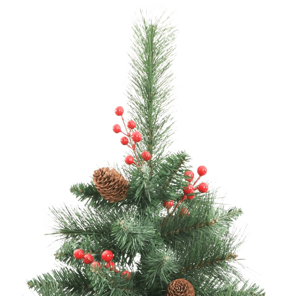 Künstlicher Weihnachtsbaum Klappbar mit Zapfen & Beeren 210 cm