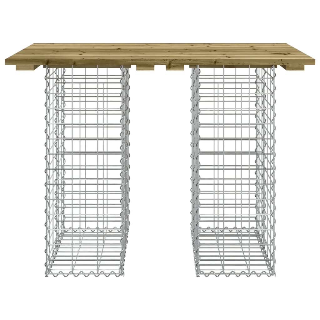 Banco de jardín fabricado en gaviones 100x70x72 cm de madera de pino impregnada