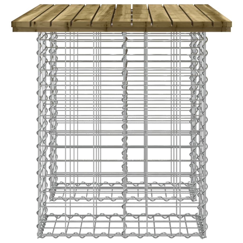 Banco de jardín fabricado en gaviones 100x70x72 cm de madera de pino impregnada