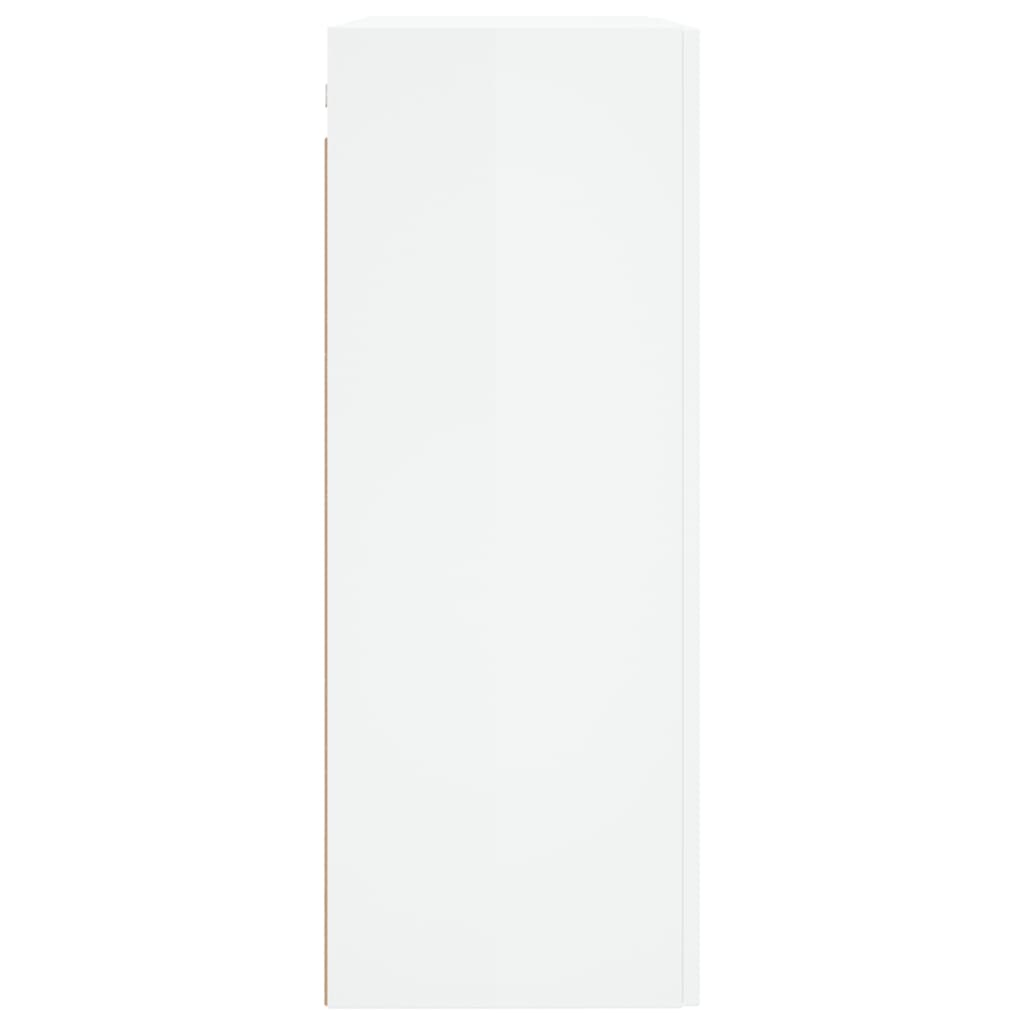 Armarios de pared de 2 piezas. Material de madera blanco brillante.