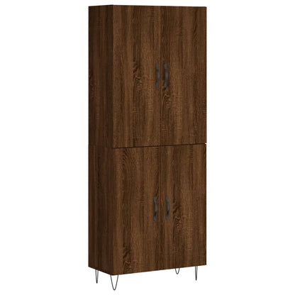 Buffet haut aspect chêne brun 69,5x34x180 cm en bois