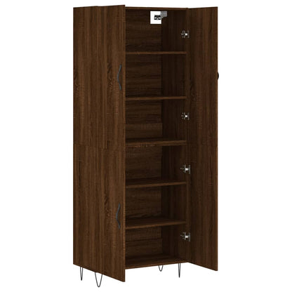 Buffet haut aspect chêne brun 69,5x34x180 cm en bois