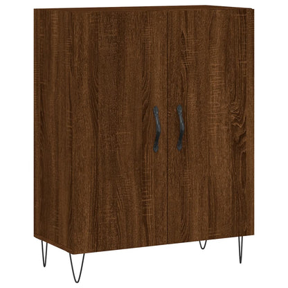 Buffet haut aspect chêne brun 69,5x34x180 cm en bois