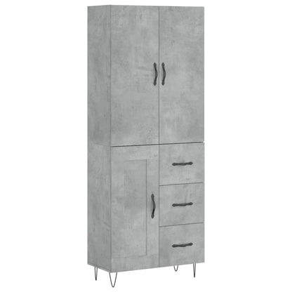 Highboard Betongrau 69,5x34x180 cm Holzwerkstoff