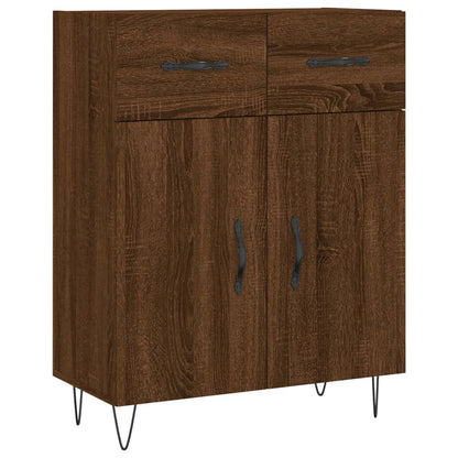 Buffet haut aspect chêne brun 69,5x34x180 cm en bois