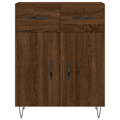 Buffet haut aspect chêne brun 69,5x34x180 cm en bois