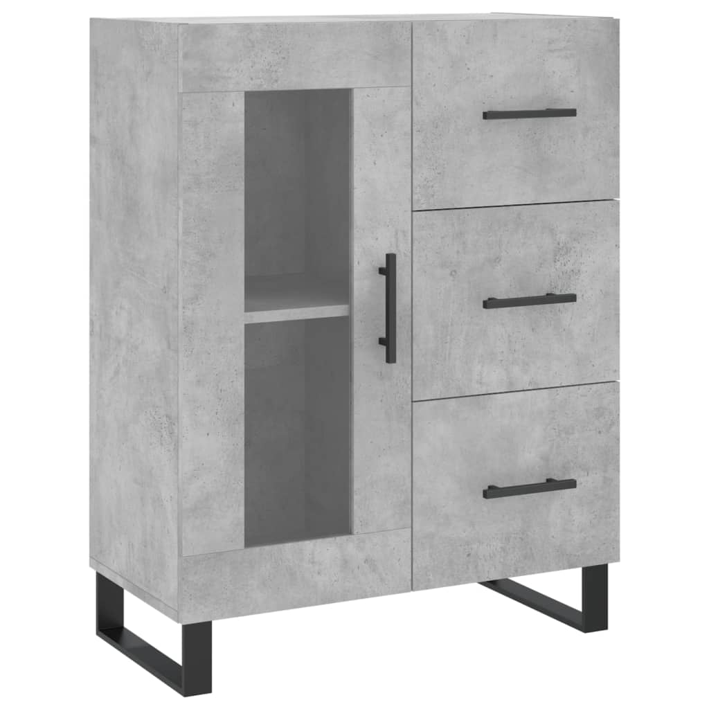 Buffet haut gris béton 69,5x34x180 cm en bois