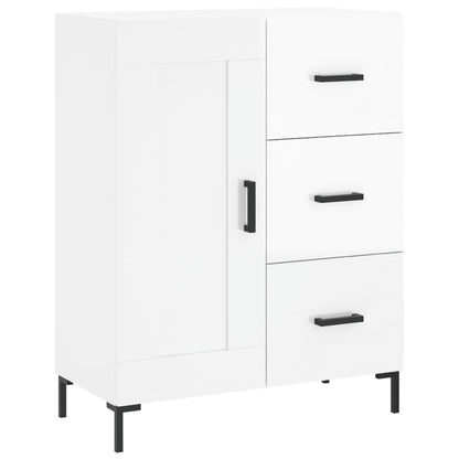 Buffet haut blanc brillant 69,5x34x180 cm en bois