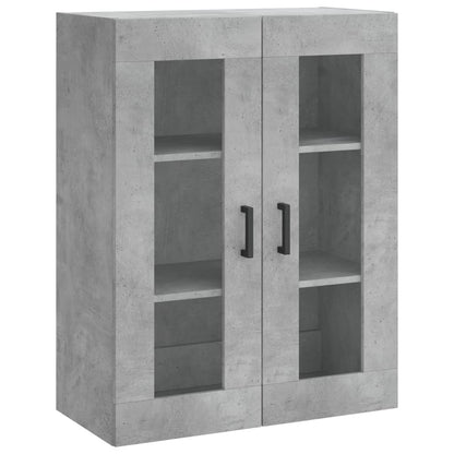 Buffet haut gris béton 69,5x34x180 cm en bois