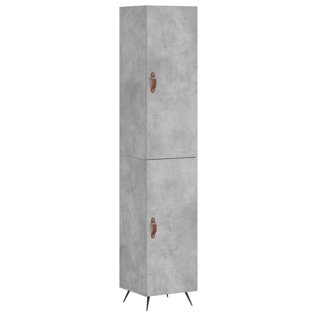 Buffet haut béton gris 34,5x34x180 cm en bois