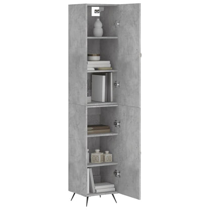 Buffet haut béton gris 34,5x34x180 cm en bois