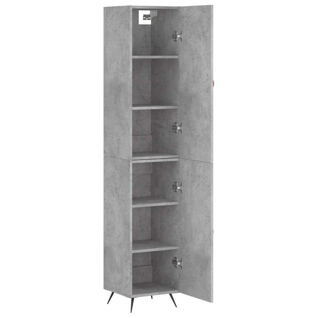 Buffet haut béton gris 34,5x34x180 cm en bois